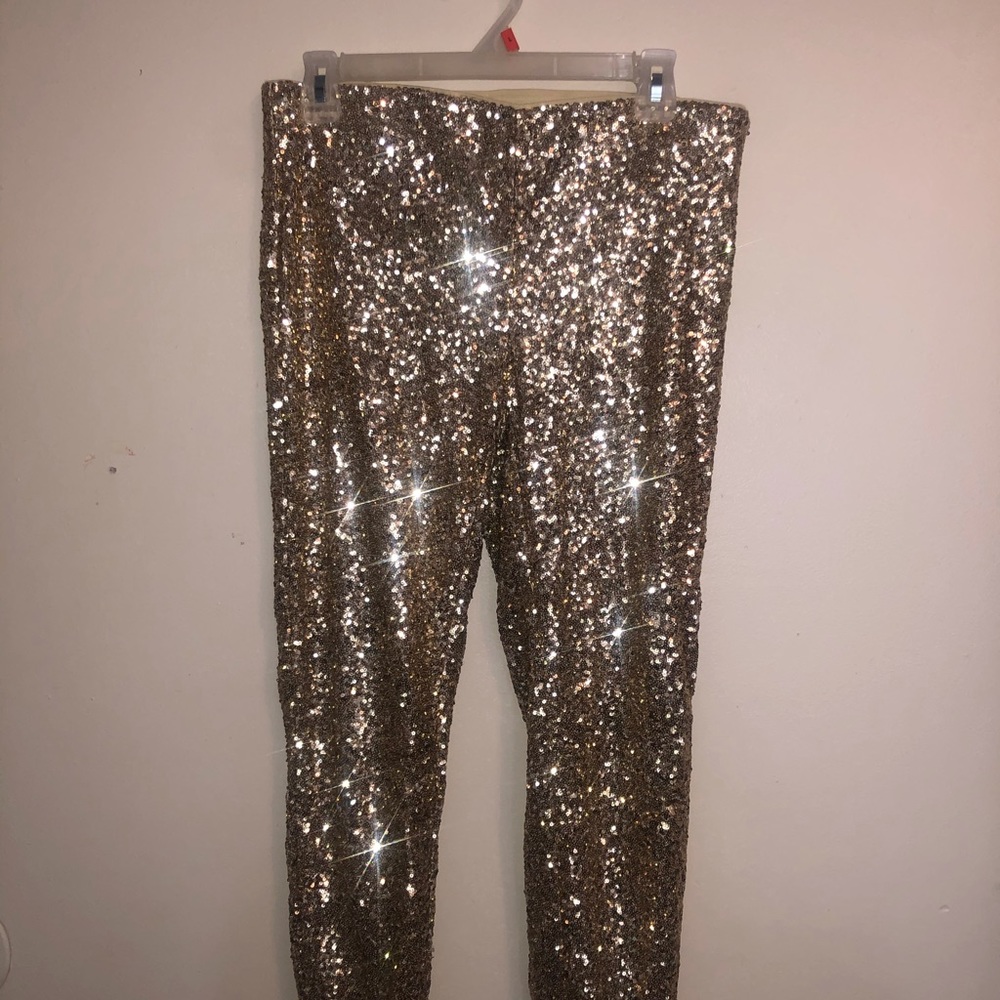 Gold Sequin Dress Pants